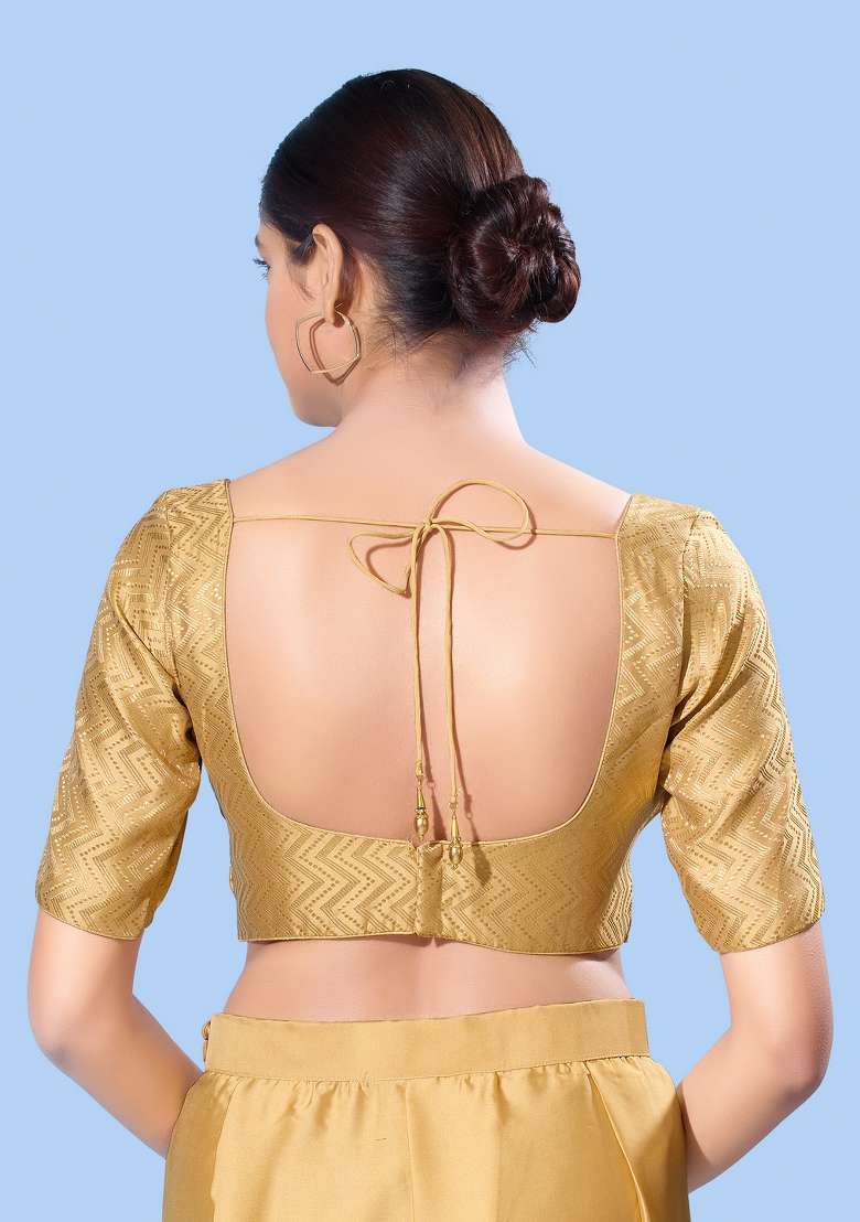 Golden Brocade Blouse - Indya