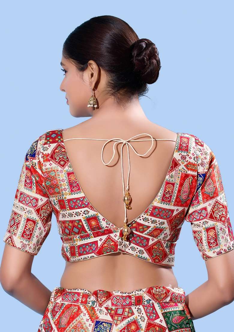 White Brocade Blouse - Indya