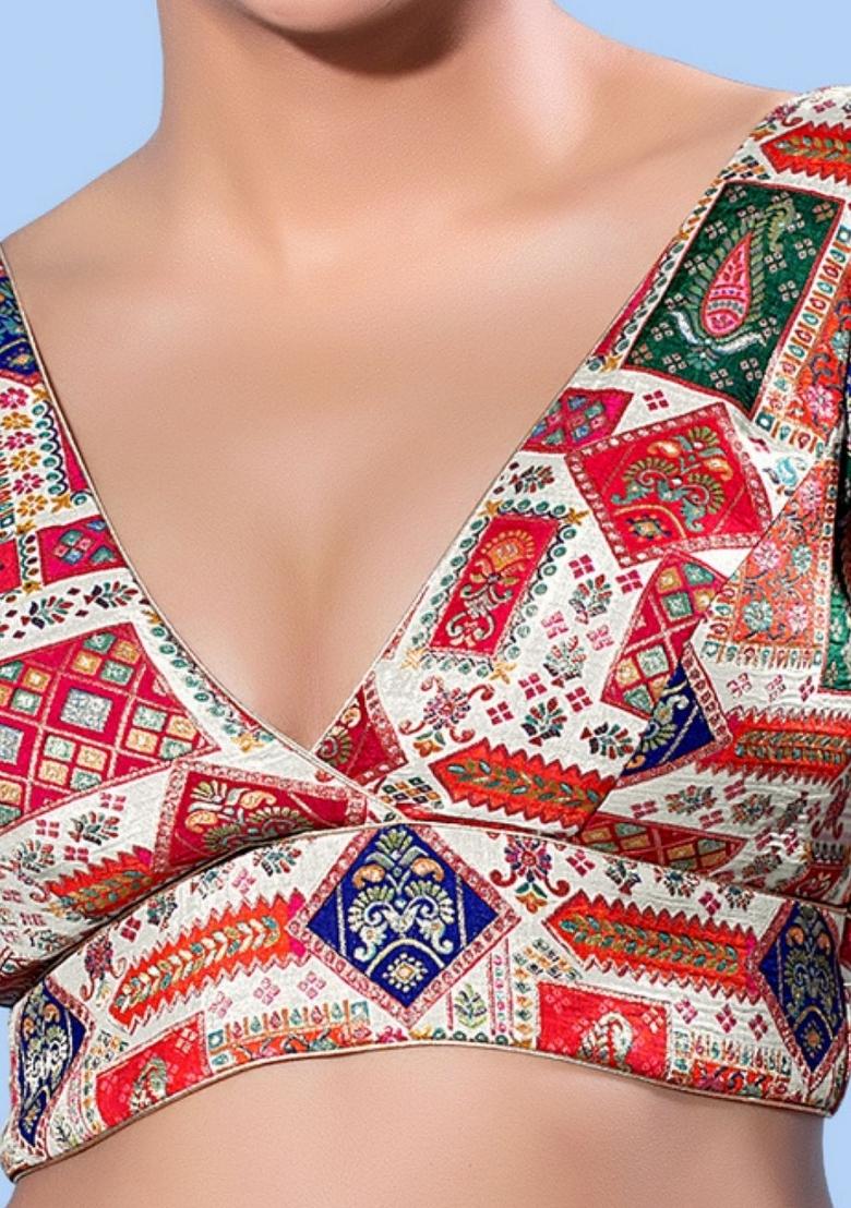 White Brocade Blouse - Indya