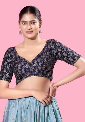 Nevy Blue Silk Blouse