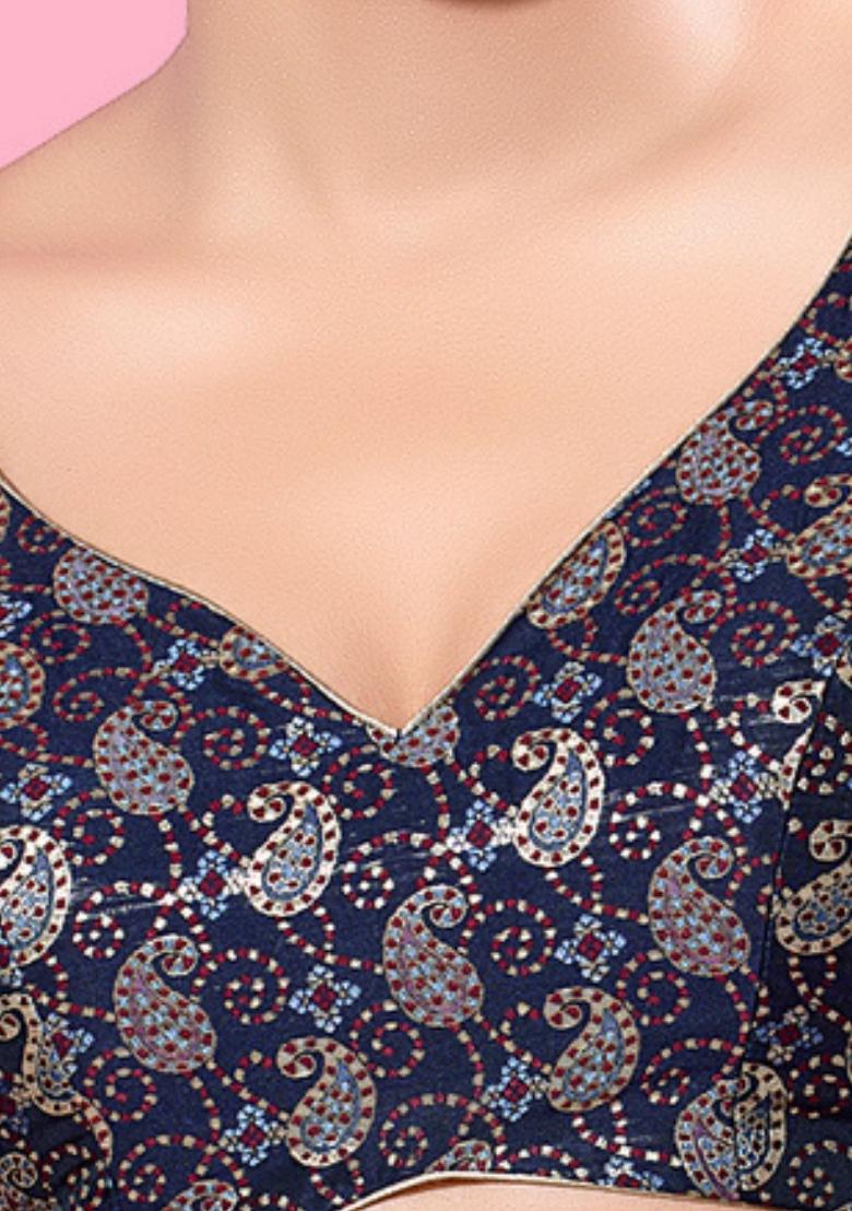 Nevy Blue Silk Blouse - Indya