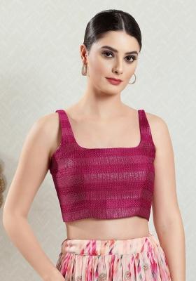 Magenta Brocade Blouse
