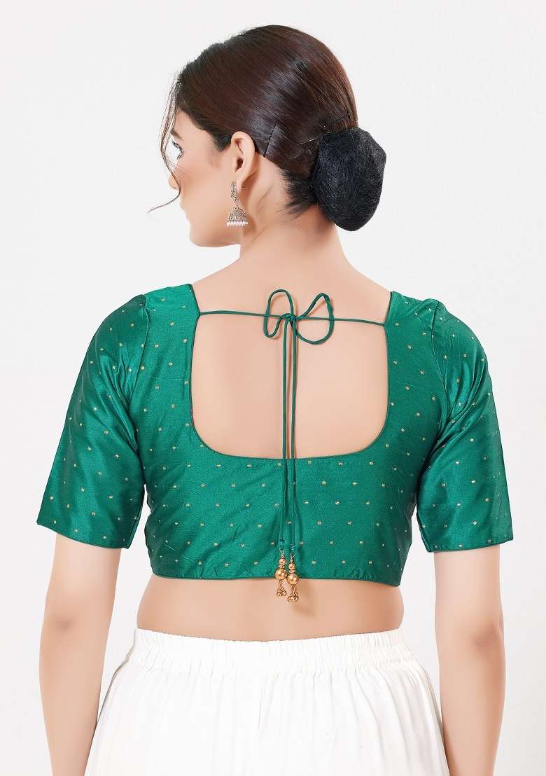 Rama Green Silk Blouse - Indya