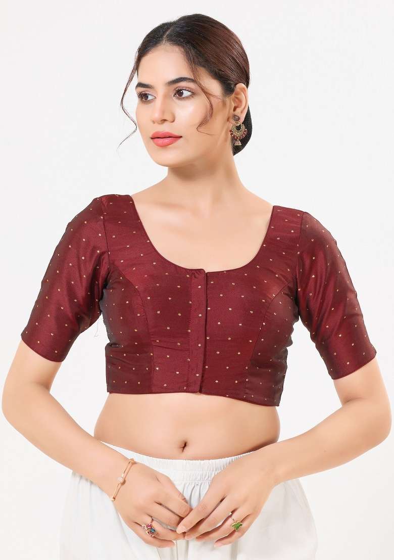 Maroon Silk Blouse - Indya