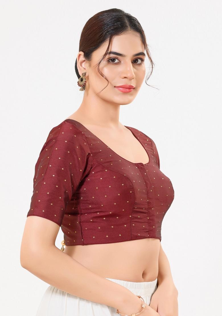 Maroon Silk Blouse - Indya