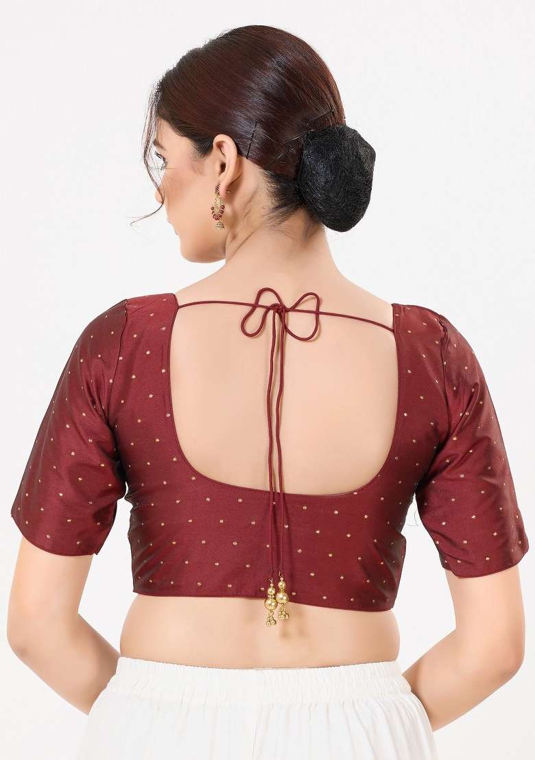 Maroon Silk Blouse - Indya