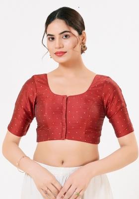 Dark Red Silk Blouse
