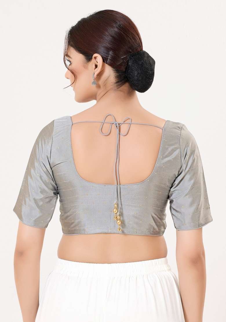 Grey Silk Blouse - Indya
