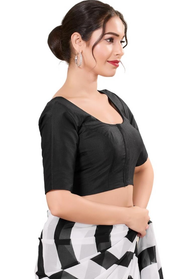 Black Brocade Blouse - Indya