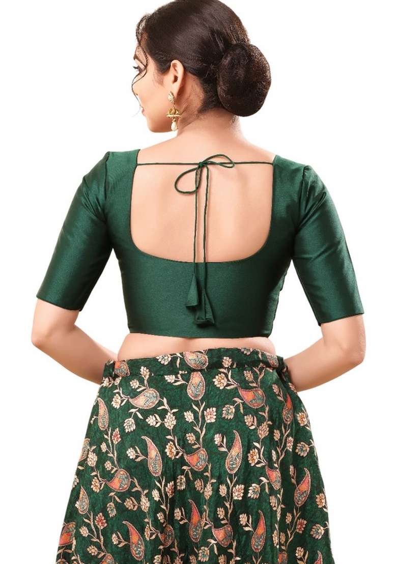 Green Brocade Blouse - Indya
