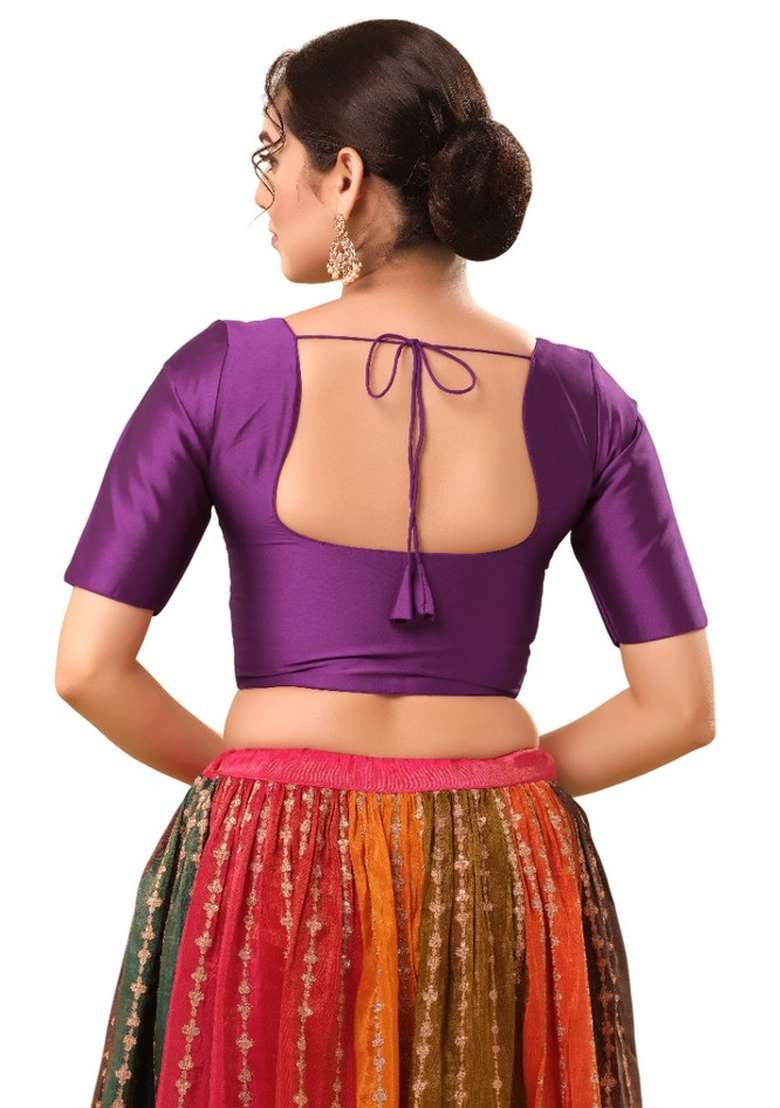 Brinjal Brocade Blouse - Indya