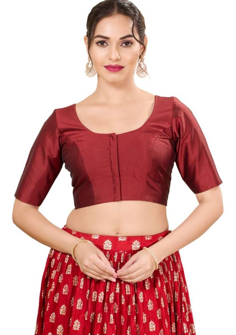 Maroon Brocade Blouse - Indya