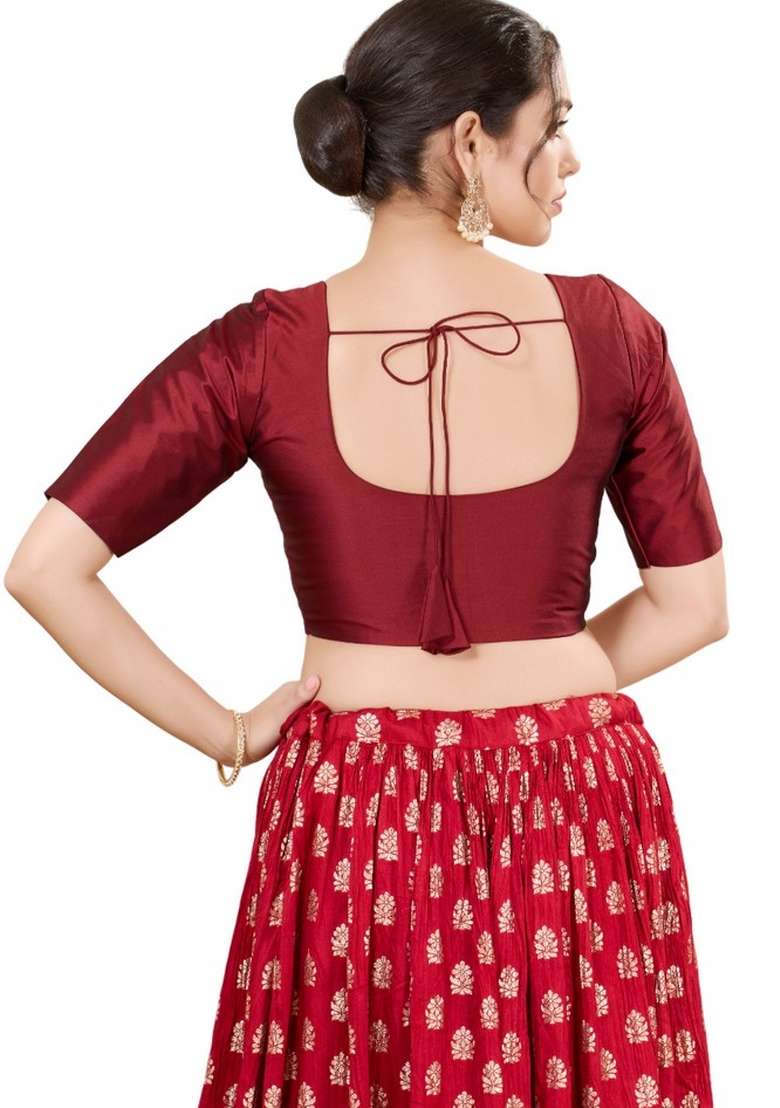 Maroon Brocade Blouse - Indya