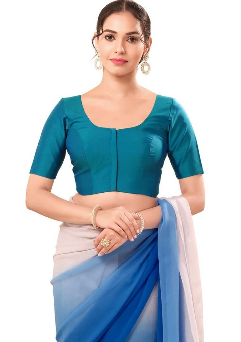 Firozi Brocade Blouse - Indya