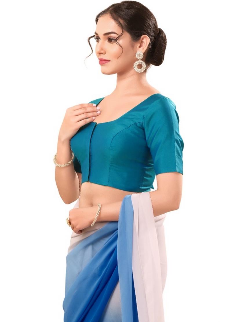 Firozi Brocade Blouse - Indya
