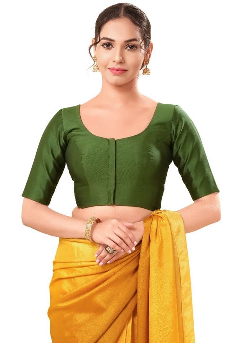 Mehendi Green Brocade Blouse - Indya