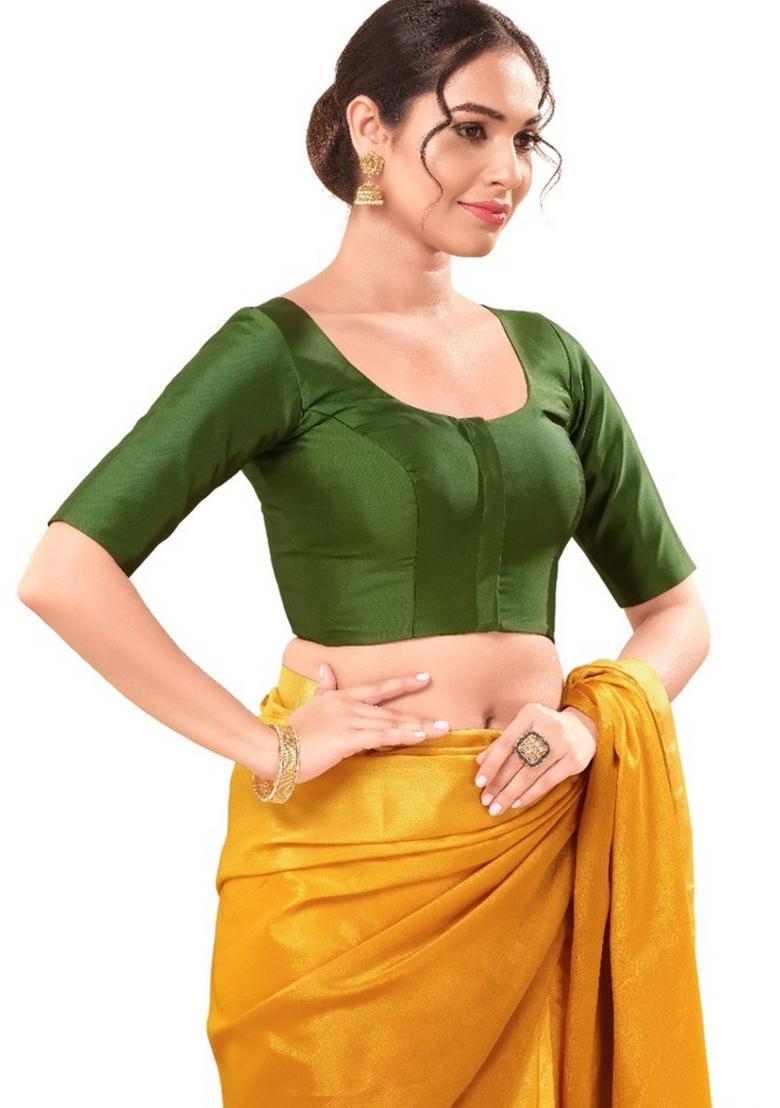 Mehendi Green Brocade Blouse - Indya