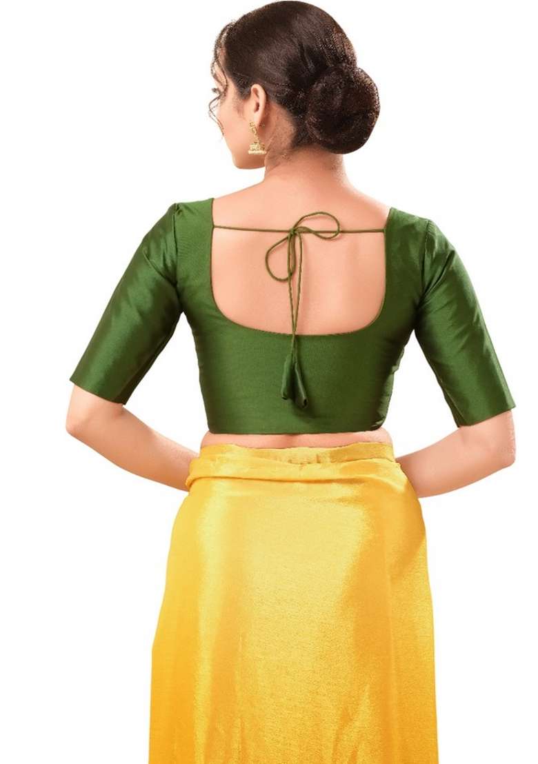 Mehendi Green Brocade Blouse - Indya