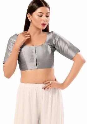 Grey Brocade Blouse