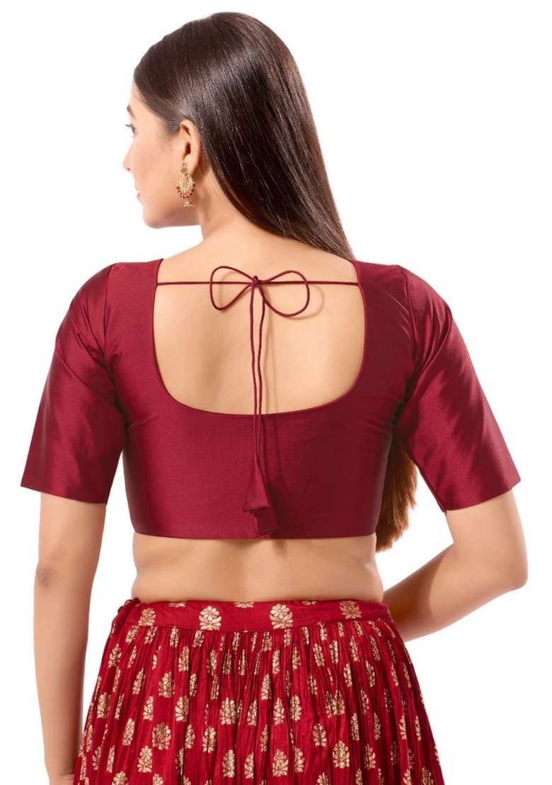 Maroon Brocade Blouse - Indya