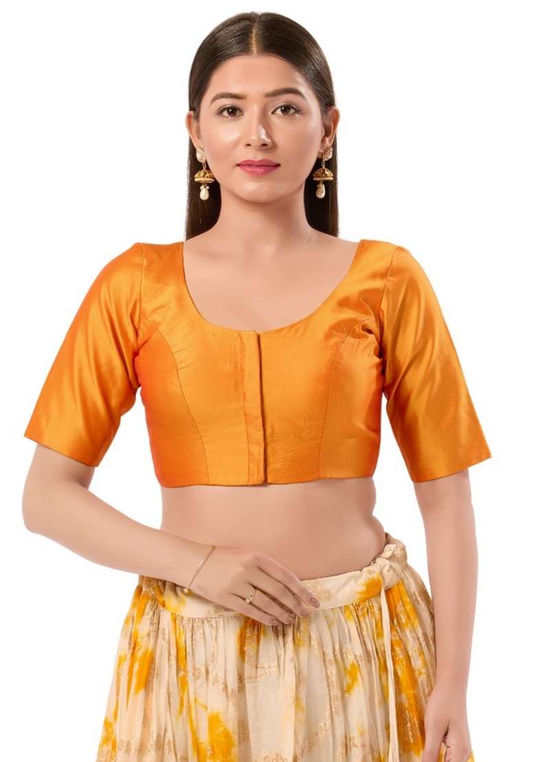 Mustard Brocade Blouse - Indya