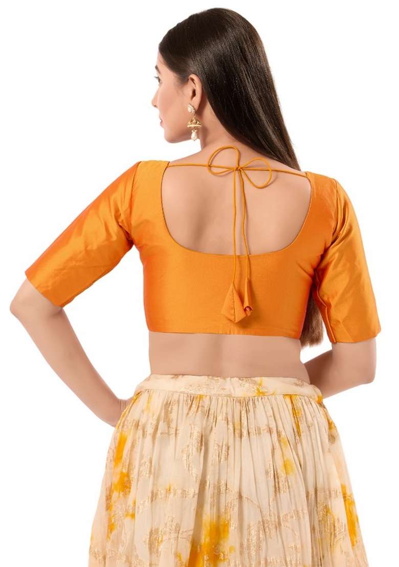 Mustard Brocade Blouse - Indya