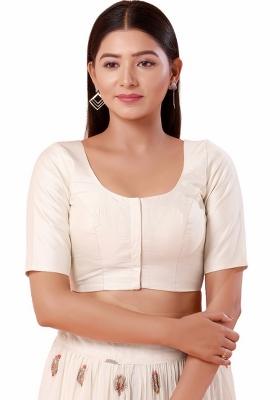 Off White Brocade Blouse