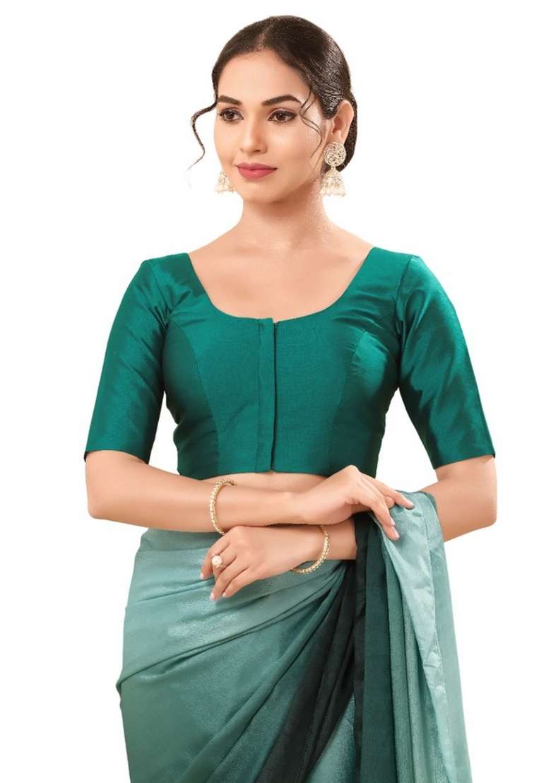 Rama Green Brocade Blouse - Indya