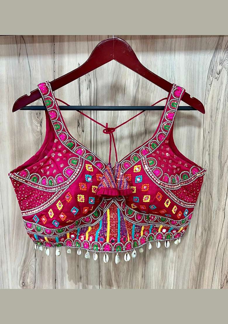 Pink Embroidery Silk Blouse - Indya
