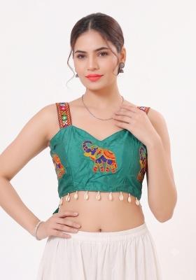 Blue Embroidery Cotton Blouse