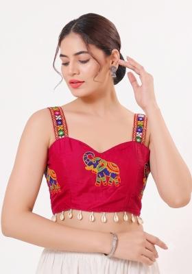 Pink Embroidery Cotton Blouse