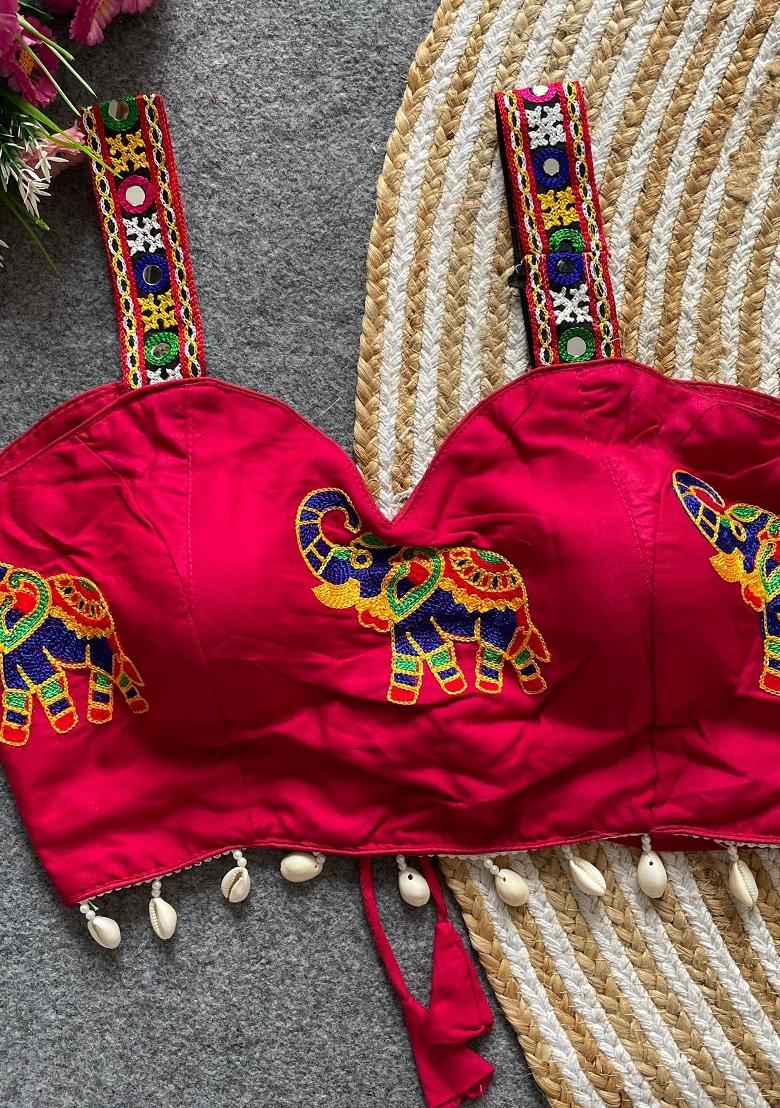 Pink Embroidery Cotton Blouse - Indya