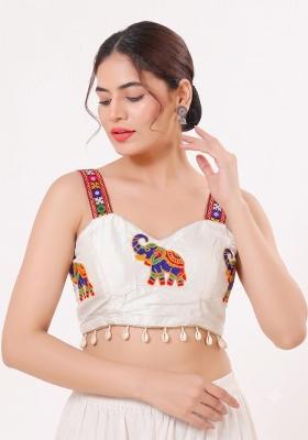 White Embroidery Cotton Blouse