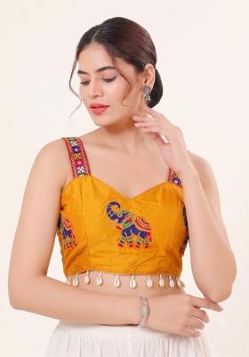 Yellow Embroidery Cotton Blouse