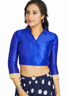 Royal Blue Silk Blouse