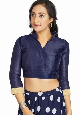 Nevy Blue Silk Blouse