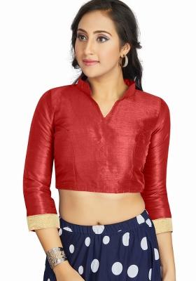 Red Silk Blouse