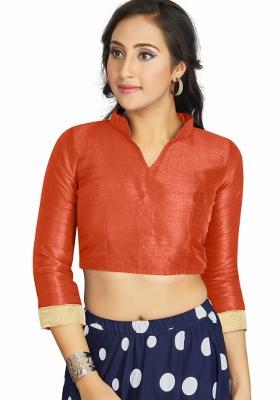Orange Silk Blouse