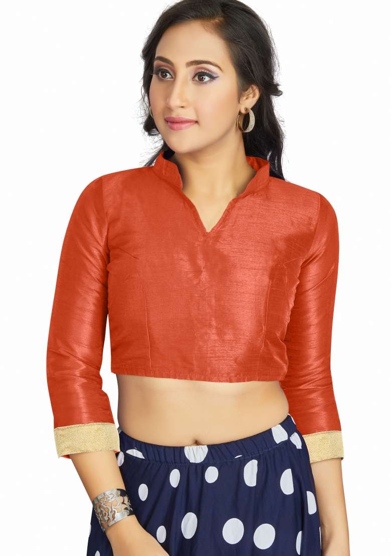 Orange Silk Blouse - Indya