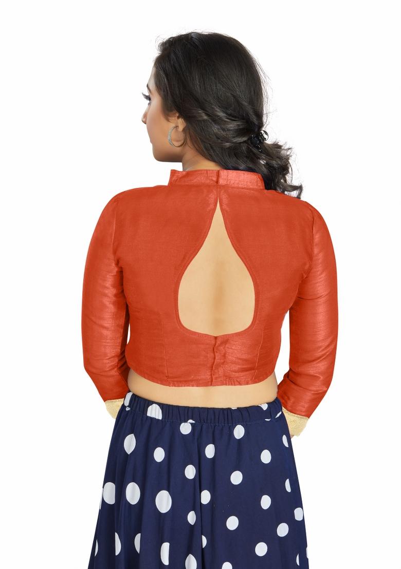 Orange Silk Blouse - Indya