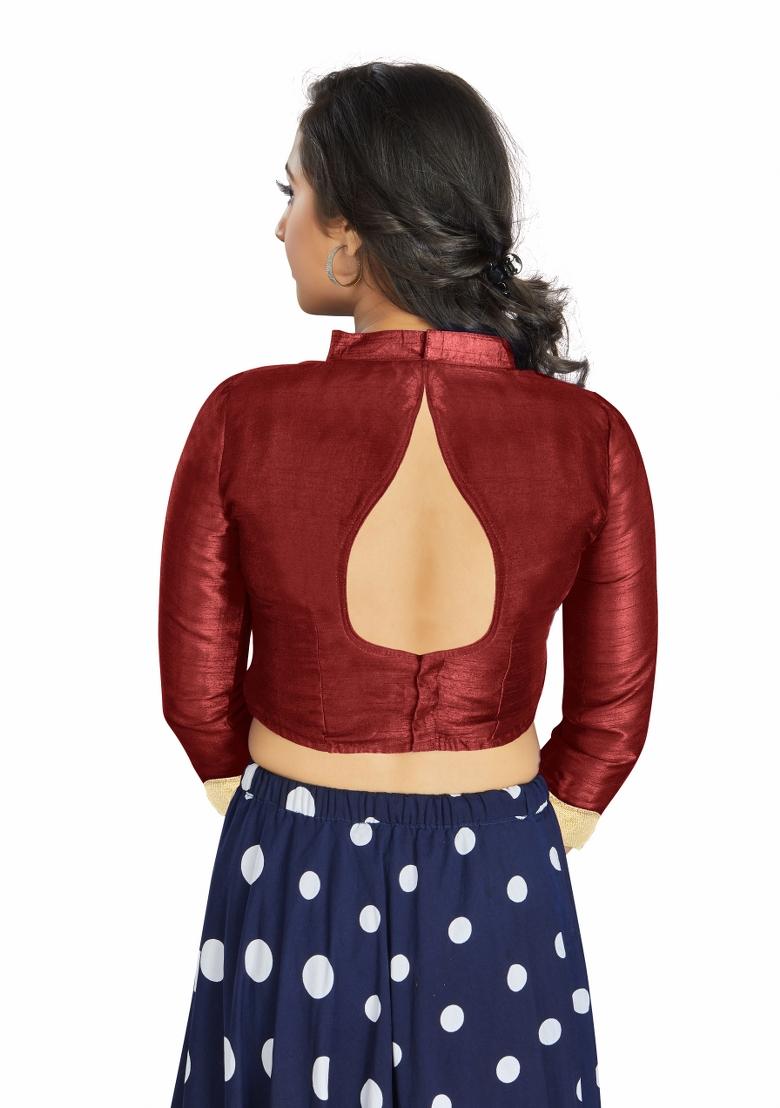 Maroon Silk Blouse - Indya