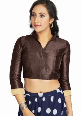 Brown Silk Blouse
