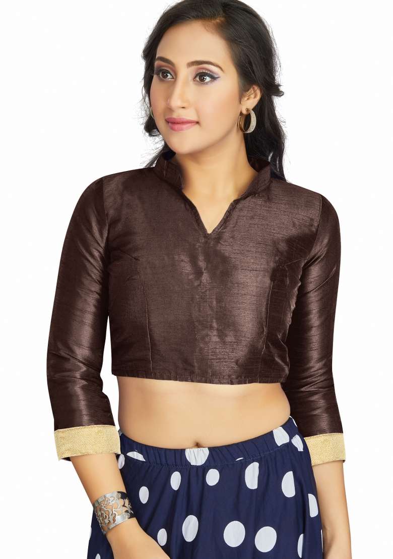 Brown Silk Blouse - Indya