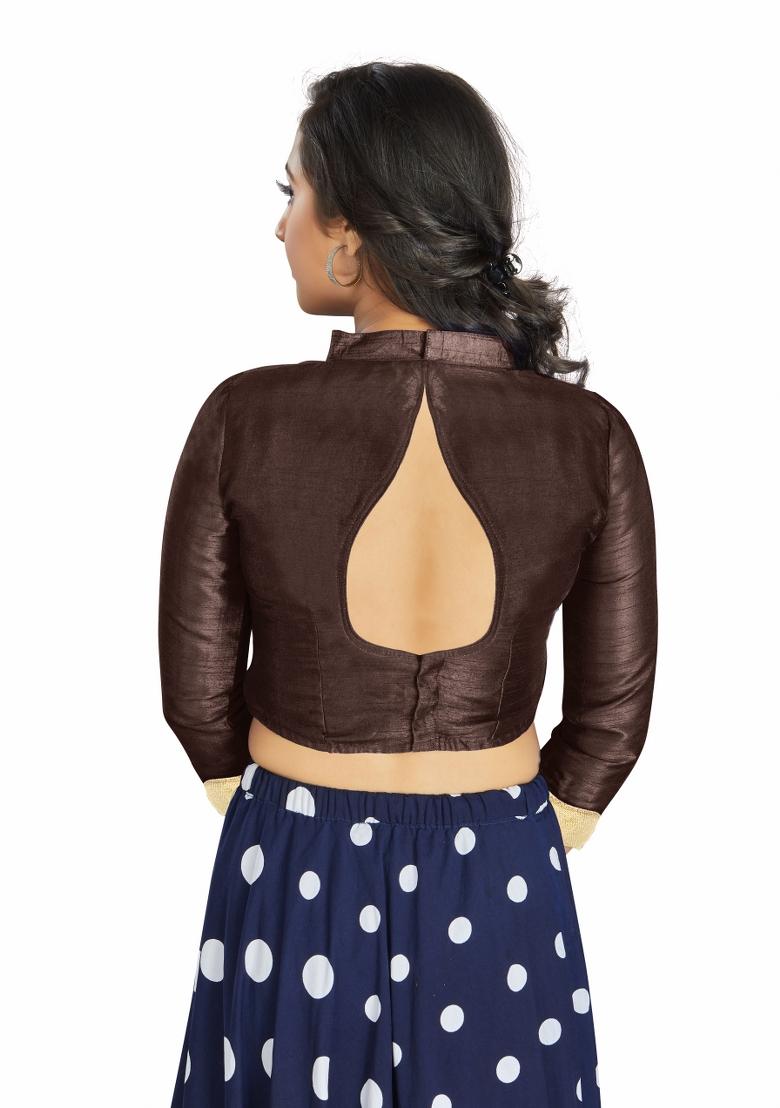 Brown Silk Blouse - Indya