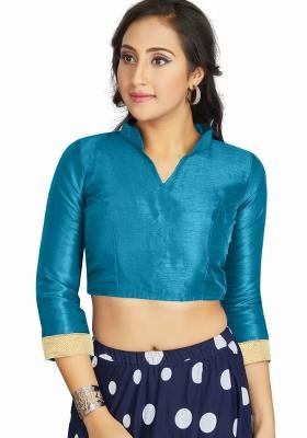 Sky Blue Silk Blouse
