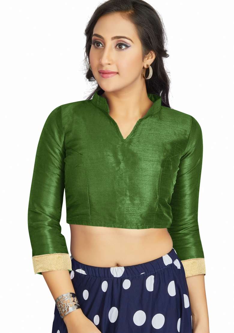 Mehendi Silk Blouse - Indya