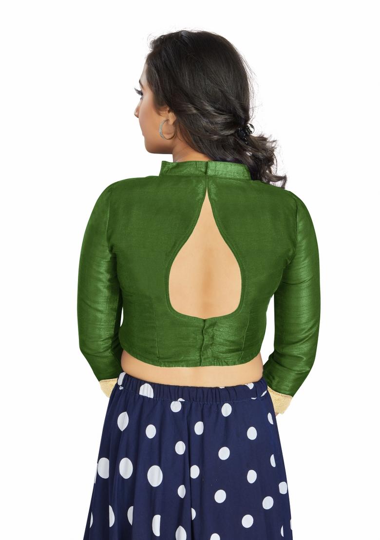 Mehendi Silk Blouse - Indya