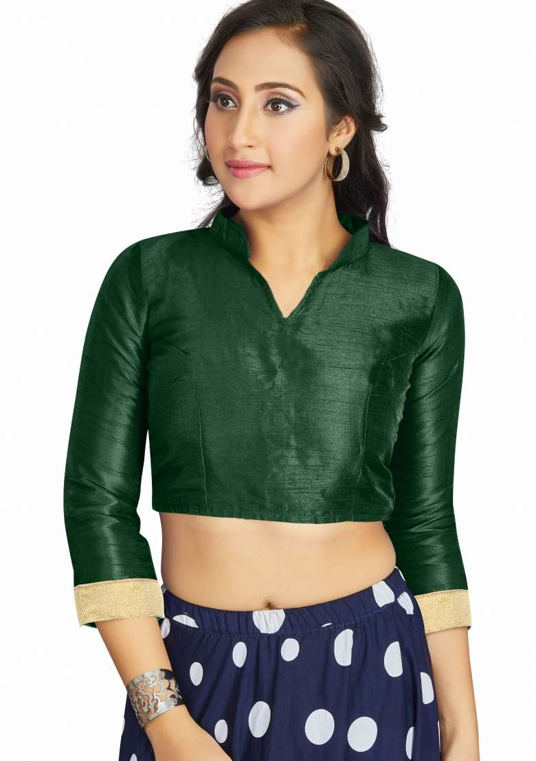 Green Silk Blouse - Indya