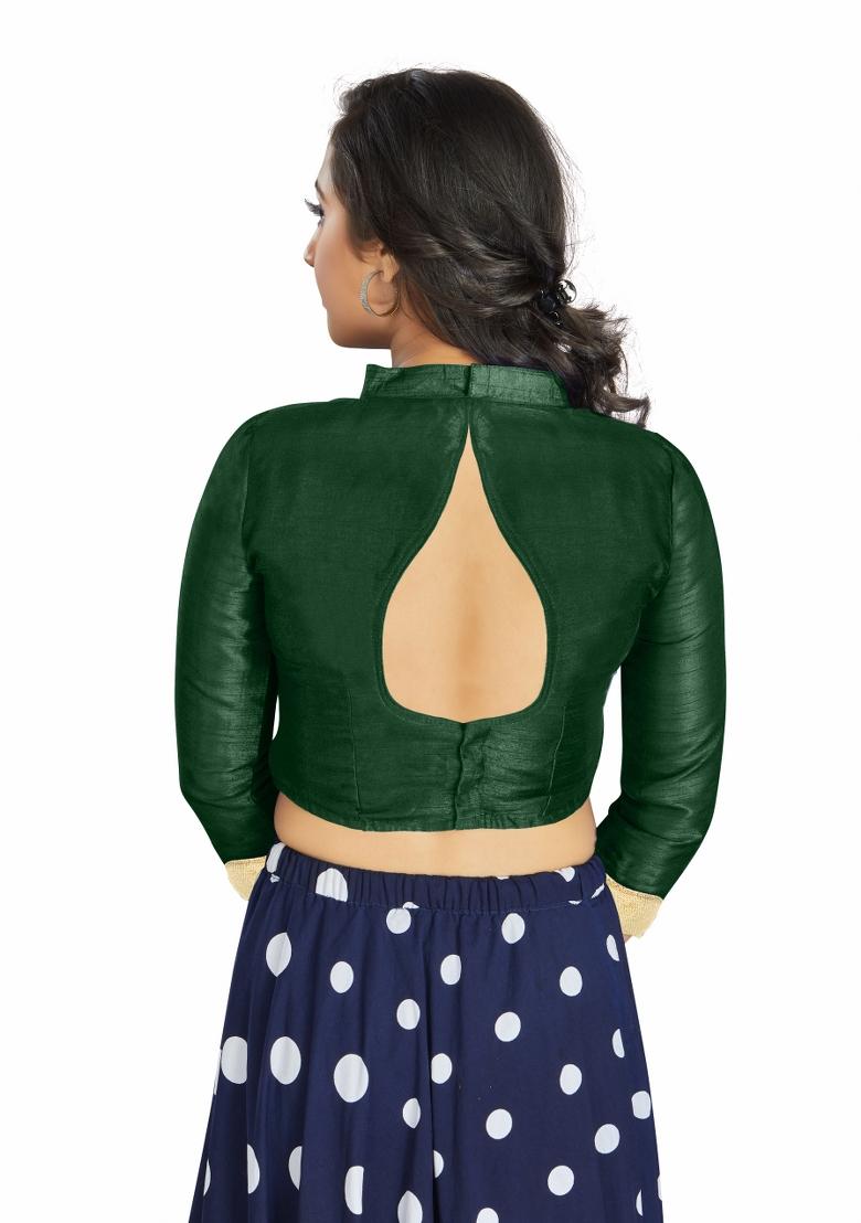 Green Silk Blouse - Indya