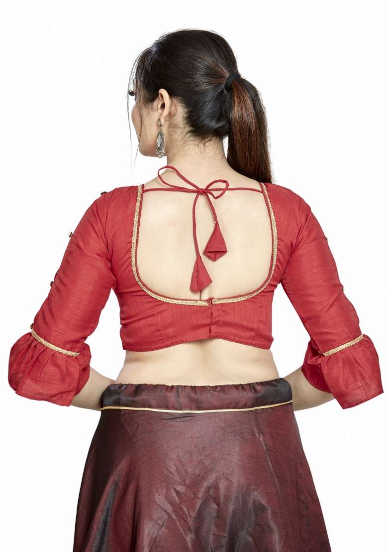 Red Silk Blouse - Indya